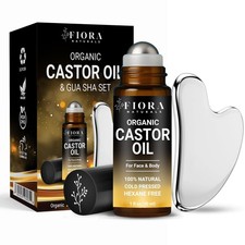 Organic Castor Oil Roll On  Stainless Steel Gua 1 Fl Oz Pack of 1 , Clear