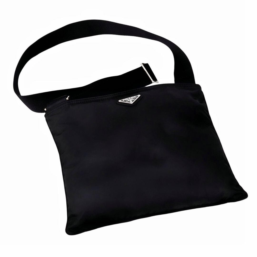 Excellent Condition PRADA Nylon Leather Shoulder Bag NERO Black thumbnail 5