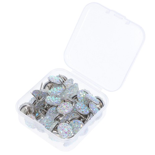  50 Pcs Decorative Bulletin Board Pins Glitter Rhinestone Thumb Tacks - Bild 5 von 20