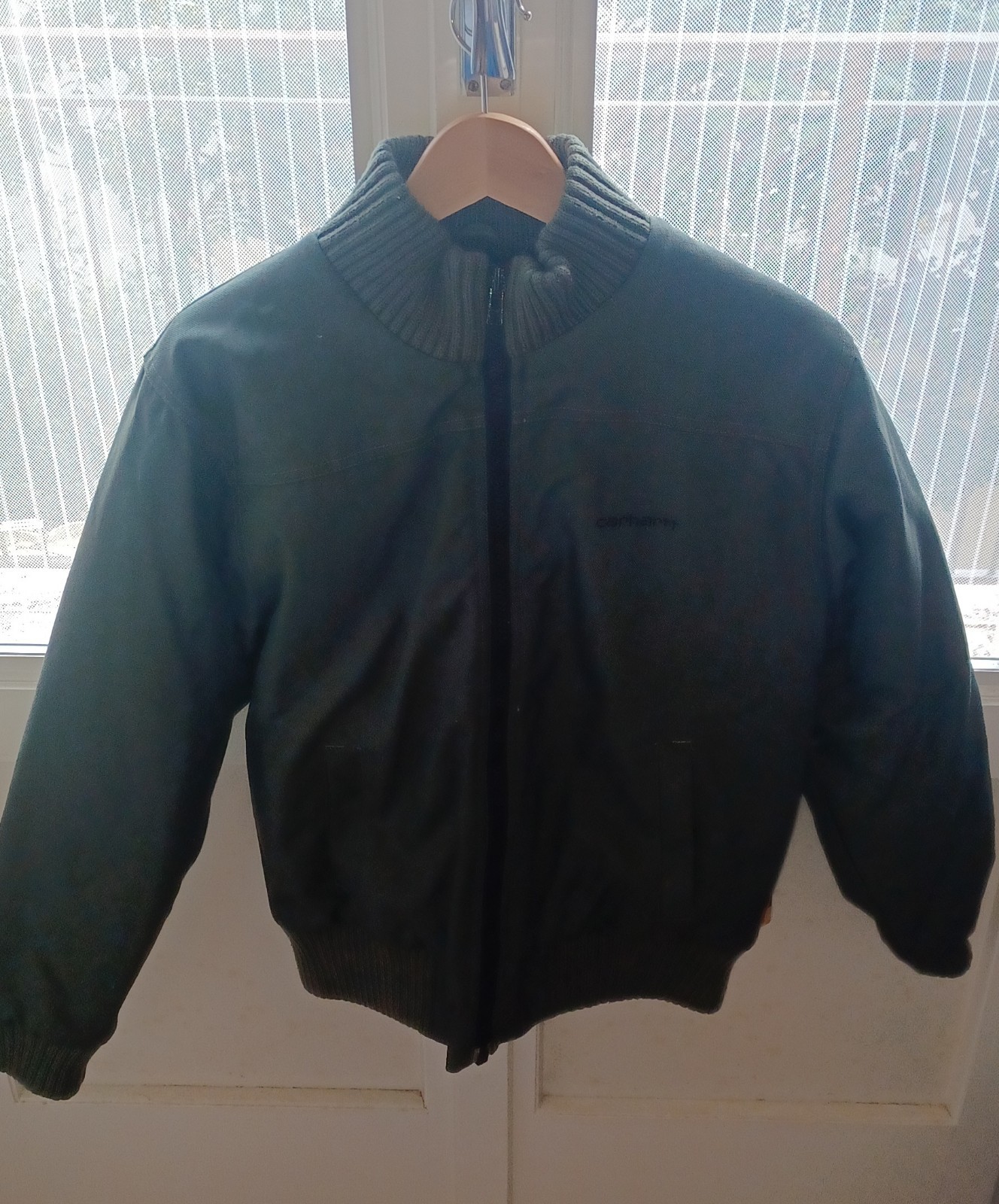 Carhartt Cordura giacca bomber uomo verde imbottita zip taglia L regular