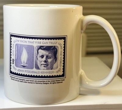 John F. Kennedy Postage Stamp Mug Is A Collectible Ceramic Mug