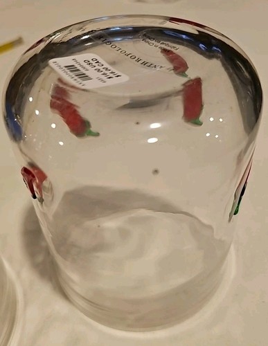 Anthropologie Icon Juice Glass Chili Pepper Clear Red 4.5”x 3.5” New Set Of 2 - Picture 7 of 8