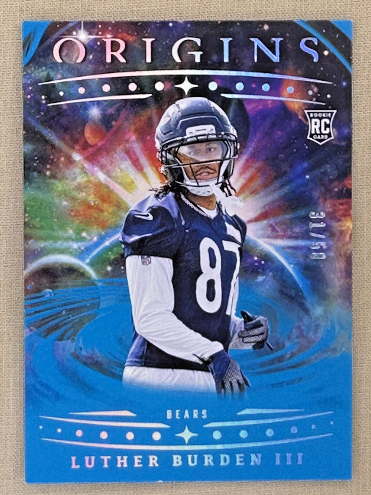 2025 Panini Origins Luther Burden RC Turquoise /50 Chicago Bears WR #147