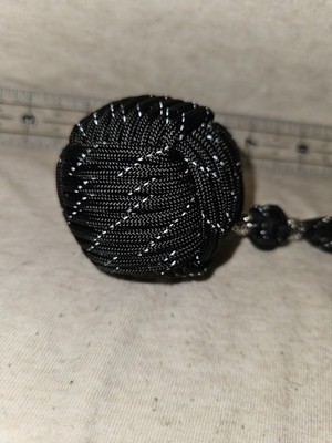 Nautical Decorative Monkey's Fist Reflective Black 13'' Wrist Lanyard/key Ring