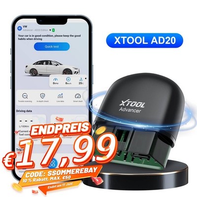 XTOOL AD20 Profi OBD2 Diagnosegerät BT Scanner Fehlercode Auslesegerät Kostenlos