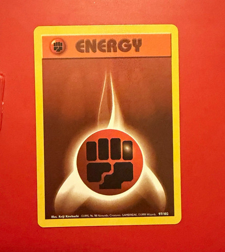 Pokemon TCG Base Set Fighting Energy 97/102 Wizards 1999 Lot of 5