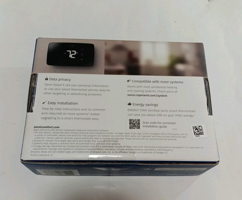 Emerson Sensi Lite by Copeland ST25 Wi-Fi Smart Programmable Thermostat - Black - Picture 3 of 6