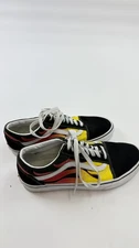 Vans Old Skool Flame Shoes Mens Size 8.5 Black Yellow Red Low Skate Sneakers