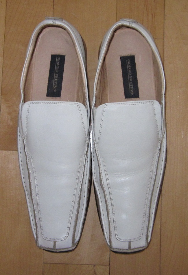 Giorgio Brutini Men\'s Leather White Slip-On Penny Loafers‎ Size 9M giorgio brutini loafers - TikTok Shop main image 3