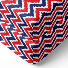 Ikat Chevron Crib or Toddler Bed Fitted Sheet 100 Cotton Percale, Mix N Match N