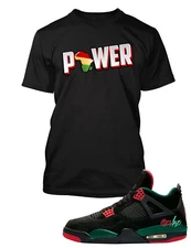 Power Graphic Sneaker Sport Tee Shirt Match J4 Do the Right Thing Pro Club Shaka