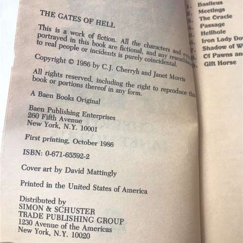 The Gates of Hell C.J. Cherryh und Janet Morris 1986 Erstdruck Taschenbuch - Bild 4 von 4