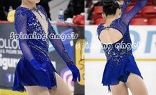 Ice Figure Skating Dress/Dance/Baton Twirling costume Outfit Custome royal blue