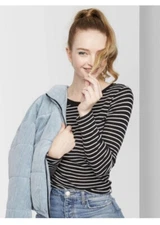 Women's Striped Long Sleeve Crewneck T-Shirt - Wild Fable