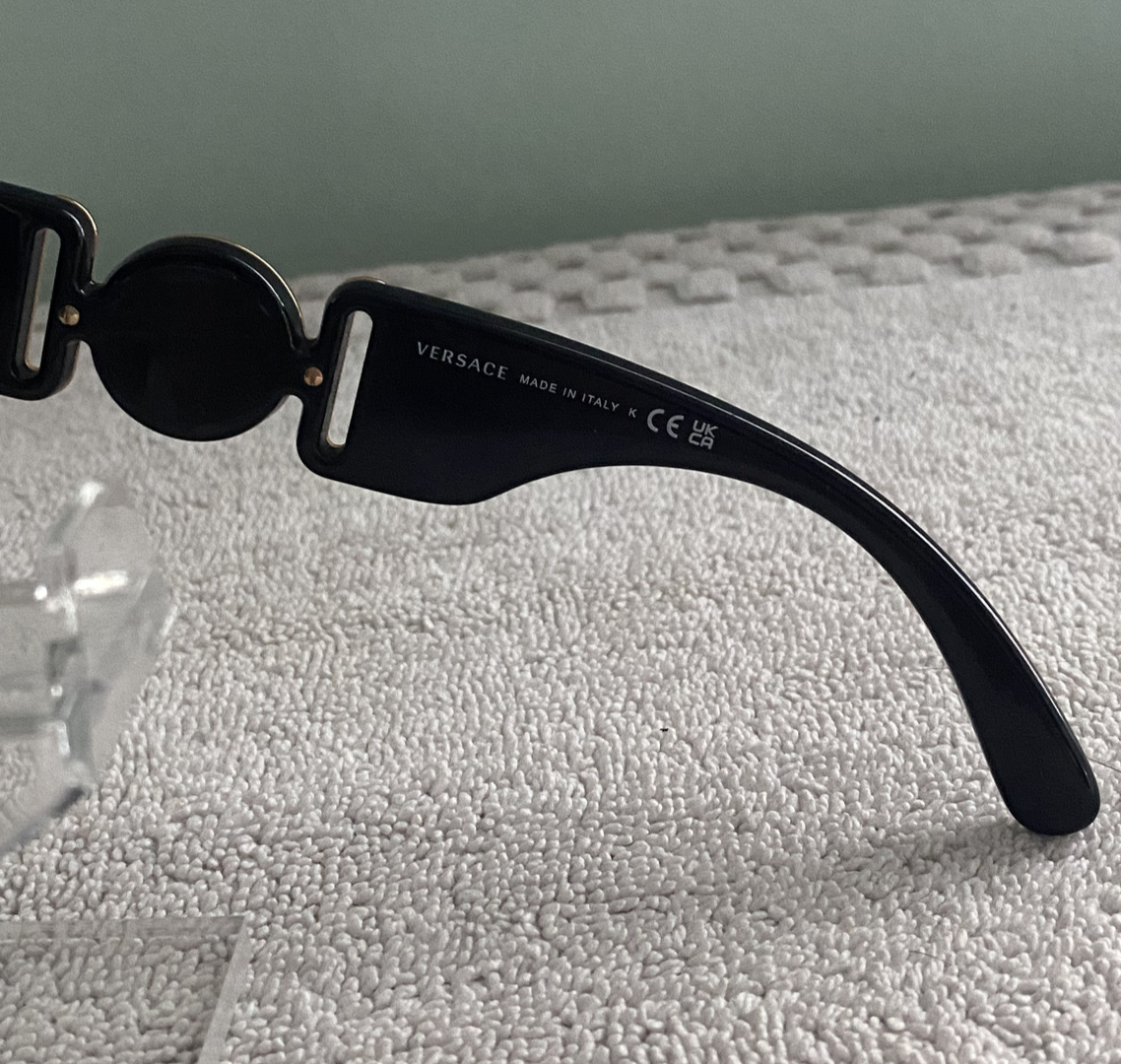 Versace Sunglasses MOD 4361 Black Frames Gold Accents GBI/87