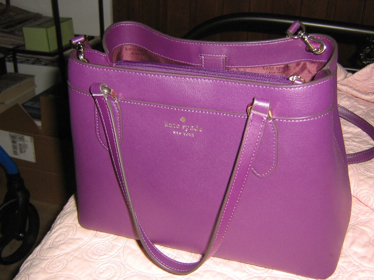 Kate Spade New York Leather Handbag Purse Plum Medium