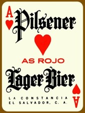 Red Ace Beer, As Rojo of El Salvador NEW Metal Sign: Lg. SIZE 12X16  Free Ship