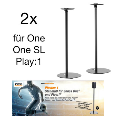 Sonos One SL Play:1 Standfuß Ständer x2 von dtron Paar Schwarz