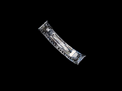 CRISTAL FAUX PEARL CURVADO RECTANGULAR FORMA CUADRADA GRANDE BARRETTE CLIP CLARO - Imagen 6 de 11