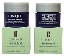Clinique Take the Day Off Charcoal Cleansing Balm 0.5 oz Makeup Remover 2 Tubs