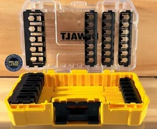 Dewalt Tough Case+ Clear Top/Yellow bottom Storage Case w/holders for 38 bits