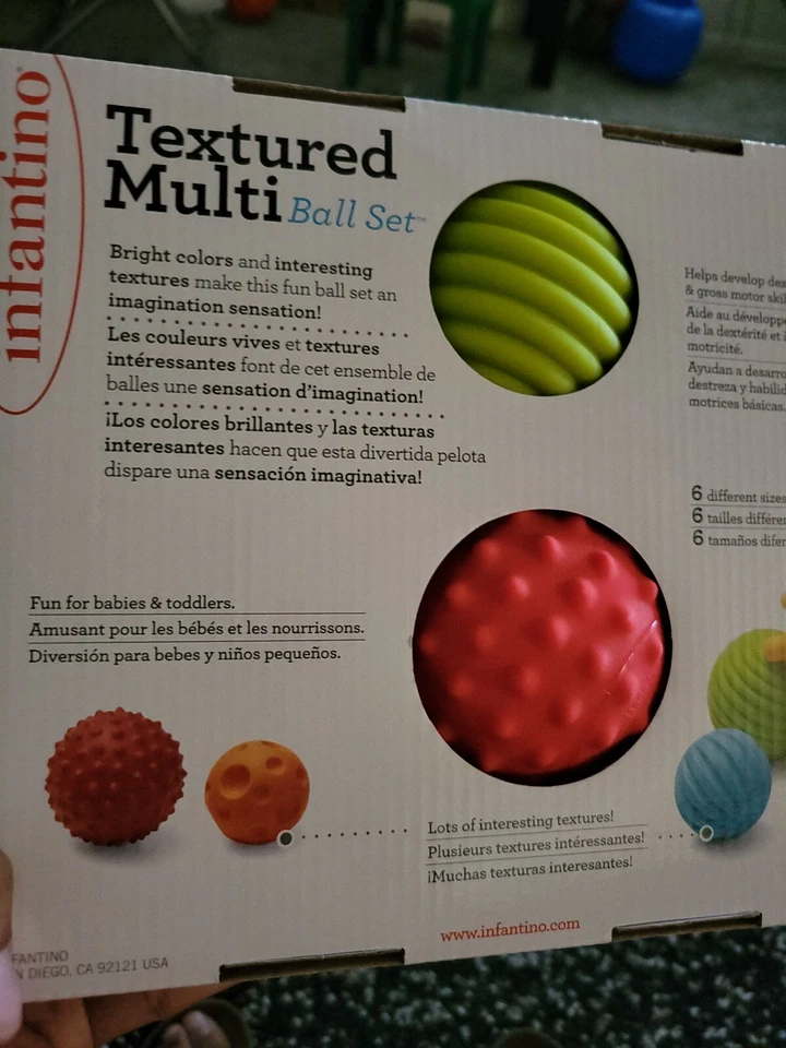 INFANTINO - 6 Bolas Texturizadas Multi Bolas Sensoriales Estimulantes Texturizadas - ¡NUEVO!! Foto 3 de 3