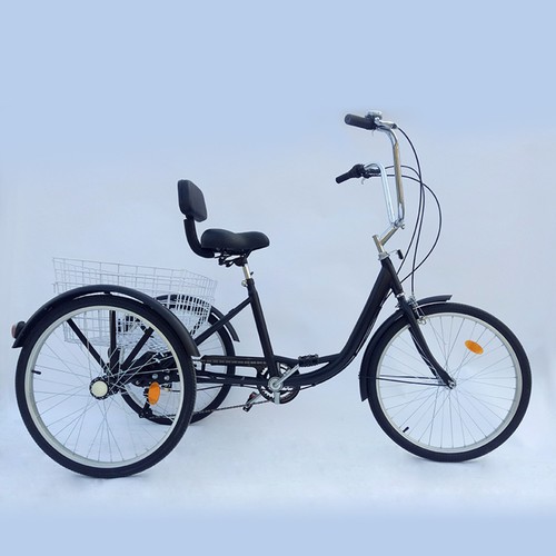 24" 3 Räder Dreirad Erwachsene 24"Zoll Senioren Dreirad 6 Gang 3-Rad Bike + Korb - Bild 20 von 24