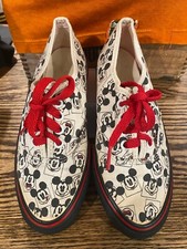 Vintage 1980s Made In USA VANS Mickey Mouse Print Authentic Skateboard Shoes