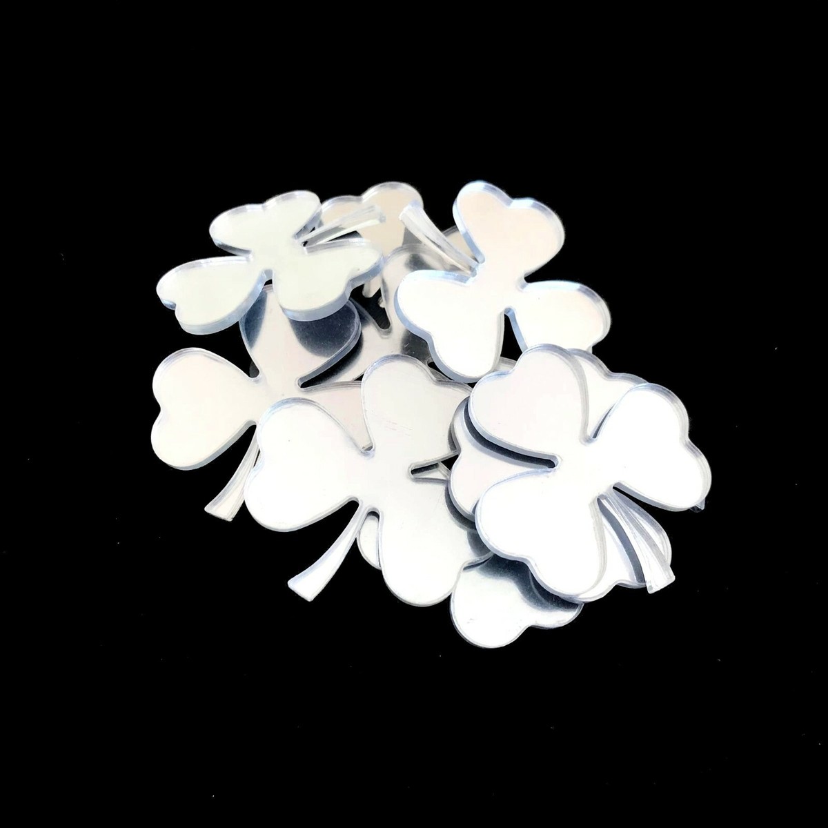 Clover Shaped Crafting Mirrors Pks 10, Many Colours/Sizes