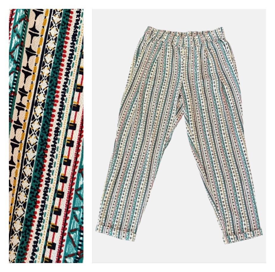 ZARA BASIC Pants Womens Large Multicolored High W… - image 2
