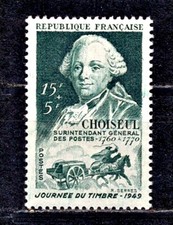 FRANCE ANNEE NEUF  N° 828 ** JOURNEE DU TIMBRE 1949  CHOISEUL  SANS  CHARNIERE