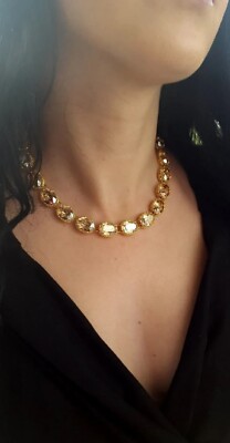Golden Shadow Crystal Bib Necklace Anna Wintour Statement Jewelry Wife  Gifts