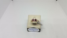 ANELLO DONNA VINTAGE ORO 18KT CON RUBINO E DIAMANTI (3047) FONDO DI MAGAZZINO