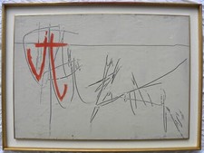 Achille PERILLI (Roma 1927–Orvieto 2021) Pomice e tempera cm 70x100 anno 1960