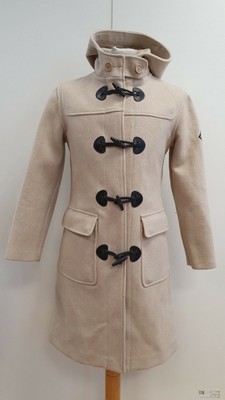 cream duffle coat with hood