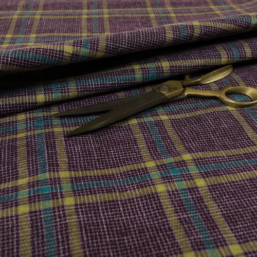 Fire Treated Country Tartan Check Woven Upholstery Fabric for Curtains Per Metre - Picture 69 of 123
