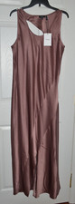 NWT 535 VINCE Minimal Slit Mauve Mist Sateen Slip Dress 12