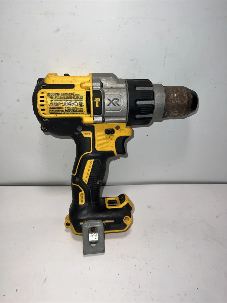 DeWALT DCD996B 1 2in 20V Cordless Hammer Drill whit details chuck not working
