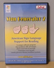 American Sign Language Sign Generator 2 Reading Support PC CD-ROM