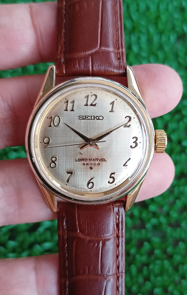 Rare Vintage Seiko Lord Marvel 36000 Arabic dial 5740-8000 Gold tone Watch