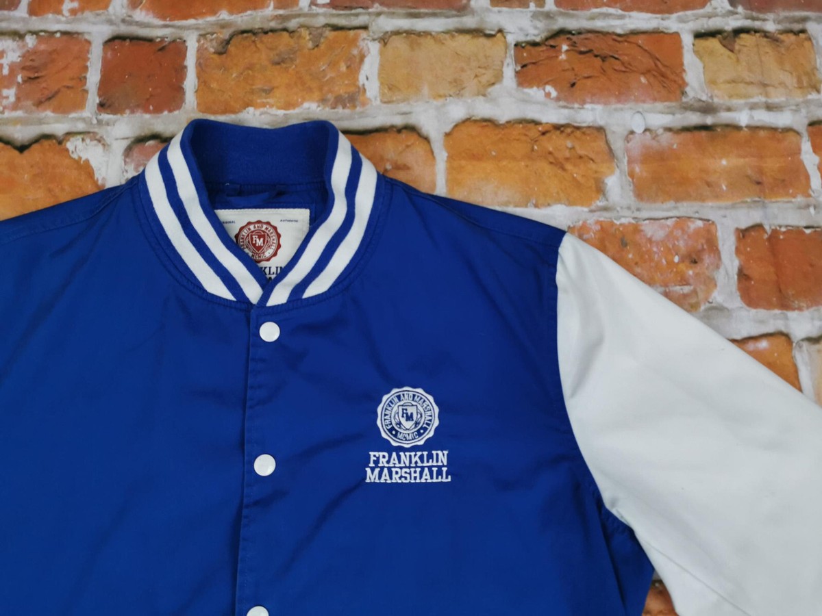 Franklin And Marshall VARSITY Baseball Jacket Blue White Vintage