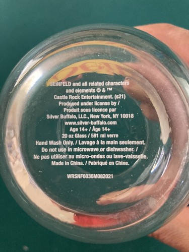 Vintage Seinfeld 12oz Drinking Glass Excellent Condition Wasn’t Used Was Display - Picture 2 of 2