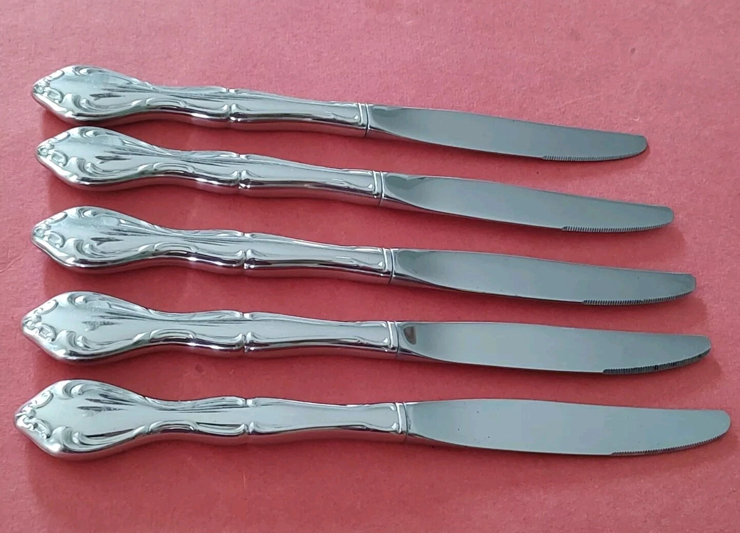 5 Community CANTATA DINNER KNIVES 9" Stainless FREE SHIPPING Oneida Lrg Serrated