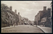 Tenbury Wells UK Postcard Early 1900s Rare Teme Street Bicycle Cart Malvern Hill