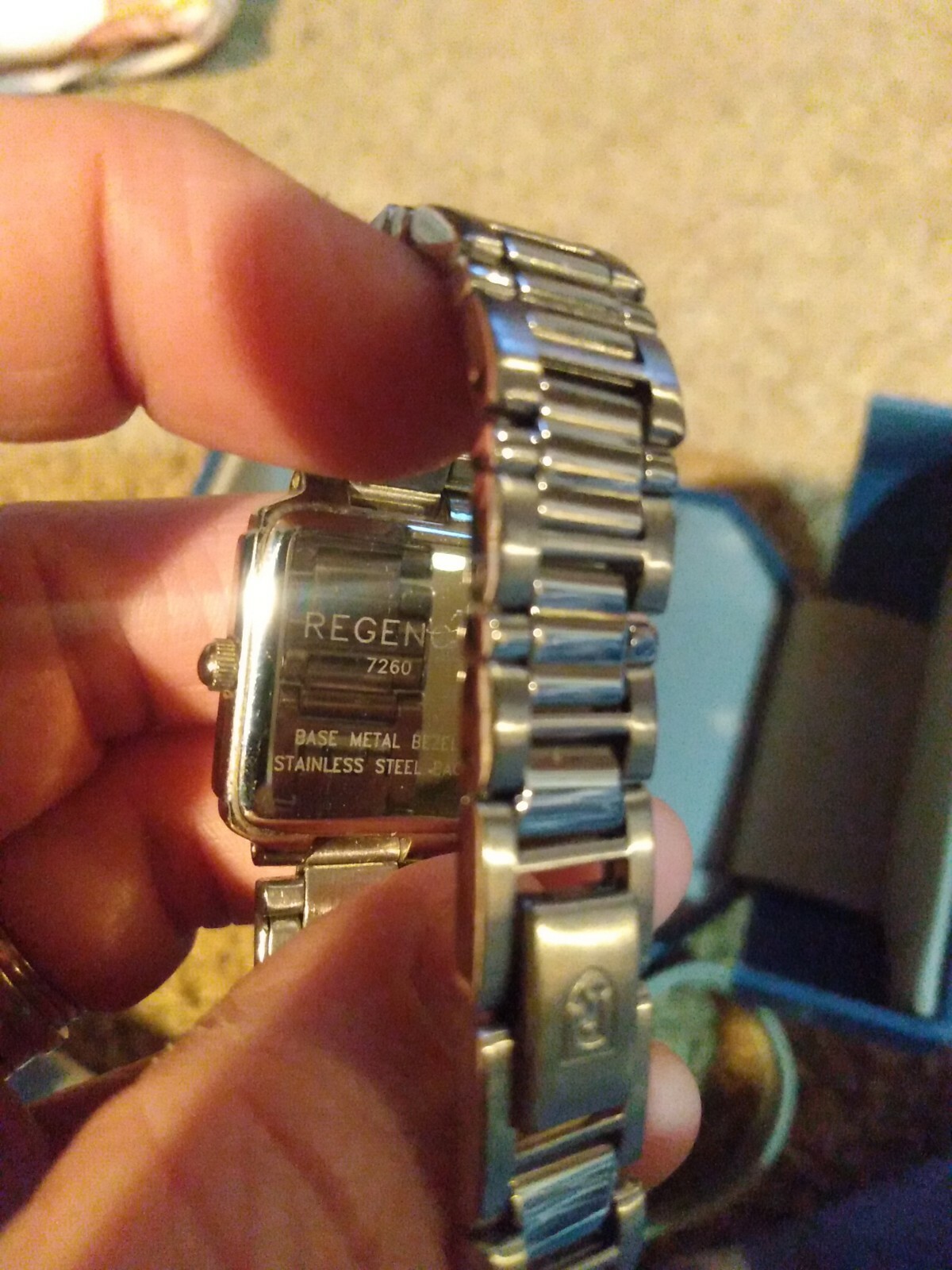 REGENCY Ladies Rectangular Dial silver Tone Link … - image 3