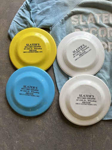 Slater’s Record Shoppe Raglan Sweatshirt Wheeling, VA Adv Lot Frisbees Calender - Picture 6 of 10