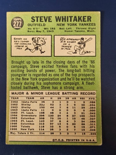 Tarjetas de béisbol Topps 1967 completan tu conjunto que elijas elegir cada una #151 - 300 - Imagen 235 de 273