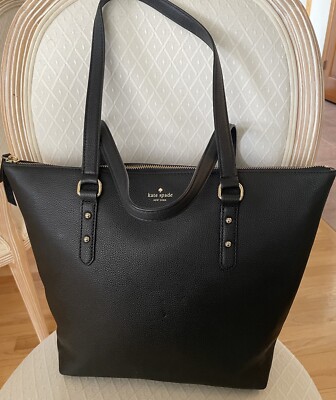 Kate Spade NWT Black Pebbled Leather Penny Larchmont Avenue Tote $399 FREE  SHIP
