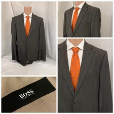 Hugo Boss Blazer 42L Gray Check Super 130s Guabello 2B 2V Turkey YGI T1-160