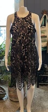 Express Floral Black Lace Cocktail Flapper Style Dress NWT Sleeveless Womens M